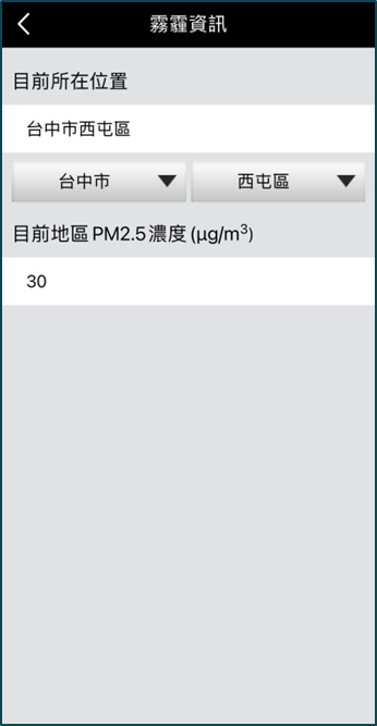 各地區空氣品質查詢功能